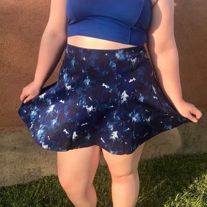 🦋 Royal Blue Pleated Splotch Skirt 🦋